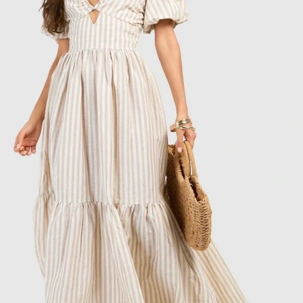 Boohoo Stripe Tiered Maxi Dress - Picture 2 of 7